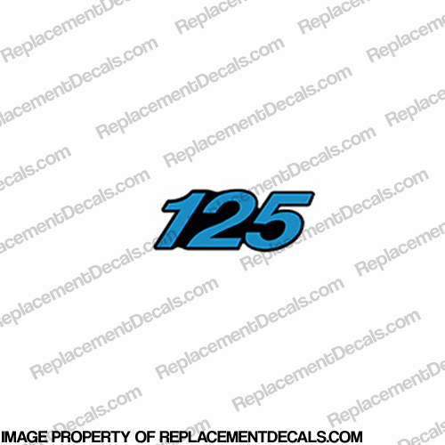 Mercury Single "125" Decal - Blue INCR10Aug2021