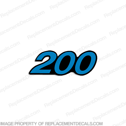Mercury Single "200" Decal - Blue INCR10Aug2021