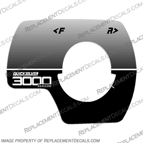 Quicksilver 3000 Classic Throttle Decal Quick, Silver, Quicksilver, 3000, Classic, Throttle, Decal, 