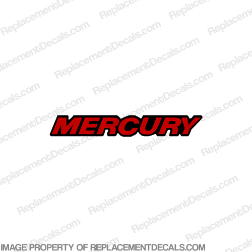"Mercury" Single Decal - Red mercury, single, word, letters, lettering, logo, decal, sticker, color, size