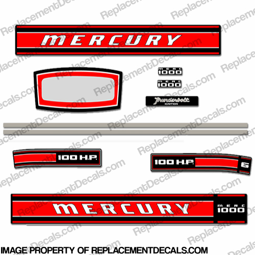 Mercury 1969 100HP Decal Kit INCR10Aug2021