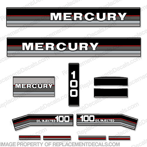 Mercury 1987-1988 100HP Outboard Decals 87, 88, 100, INCR10Aug2021
