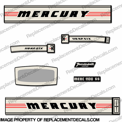 Mercury 1966 110HP SS Thunderbolt Decal Kit 