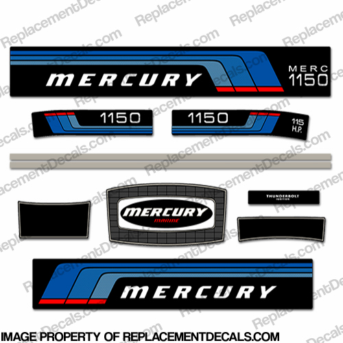 Mercury 1976 115hp Outboard Decals INCR10Aug2021