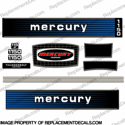 Mercury 1978 115HP Outboard Engine Decals INCR10Aug2021