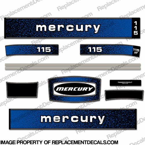 Mercury 1979 115HP Outboard Engine Decals INCR10Aug2021