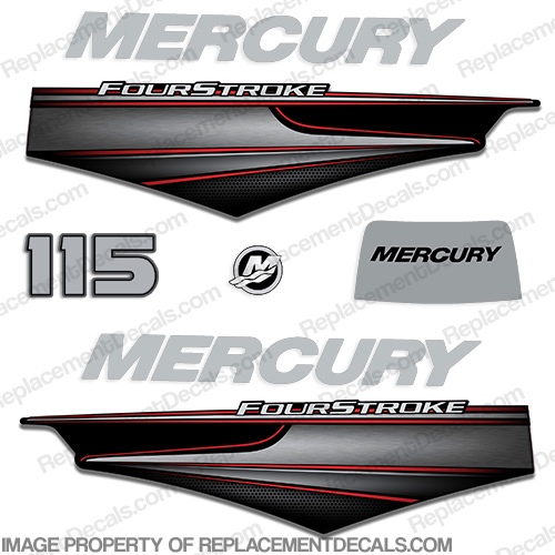 Mercury 115hp BigFoot FourStroke Decals - 2013+ big foot, four stroke, big, foot, four, stroke, 115, new, style, INCR10Aug2021