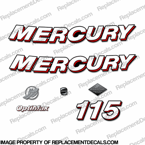 Mercury 115hp "Optimax" Decals - 2006 INCR10Aug2021