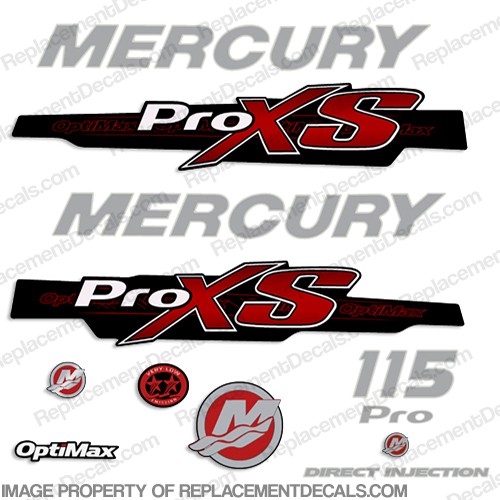 Mercury 115hp ProXS 2011+ Style Decals - Red 115, pro xs, pro, pro-xs, xs, proxs, optimax proxs, optimax pro xs, optimax pro-xs, pro-xs, INCR10Aug2021