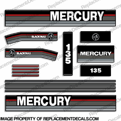 Mercury 1989 135HP Outboard Engine Decals INCR10Aug2021