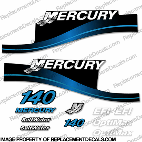 Mercury 140hp EFI/Optimax Decal Kit (Blue) INCR10Aug2021