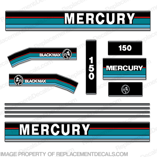 Mercury 1995 150HP Outboard Engine Decals INCR10Aug2021