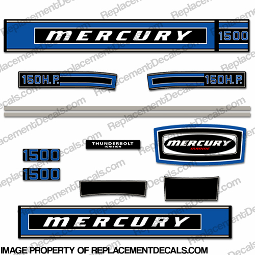 Mercury 1975 150HP Outboard Engine Decals INCR10Aug2021
