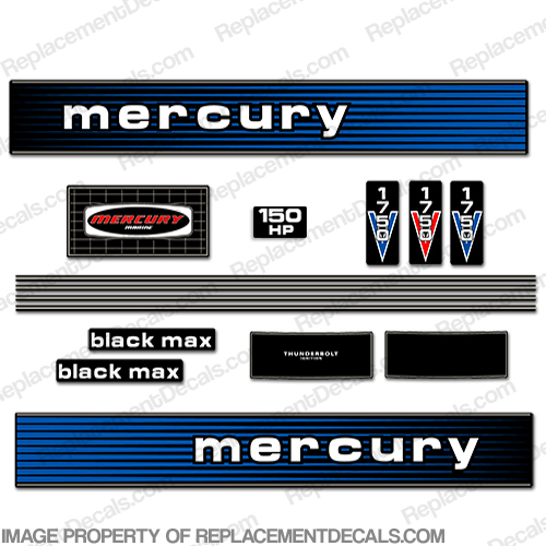 Mercury 1978 150HP Outboard Engine Decals INCR10Aug2021