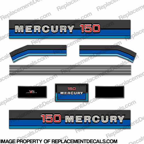 Mercury 1980 150HP Outboard Engine Decals INCR10Aug2021