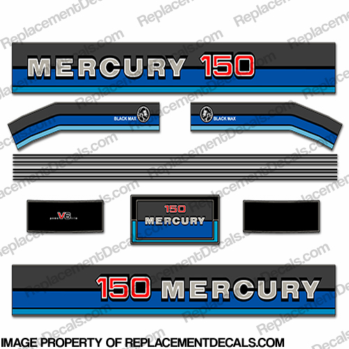 Mercury 1982 150HP Outboard Engine Decals INCR10Aug2021
