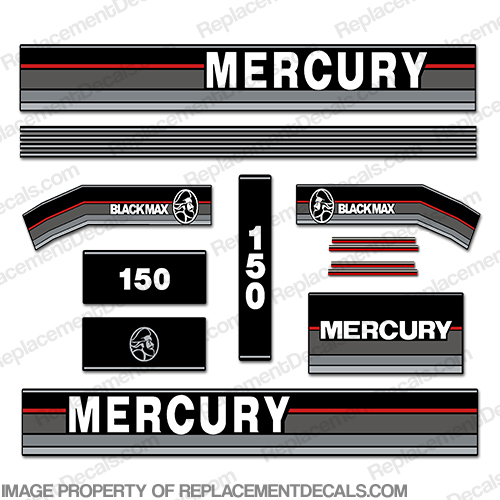 Mercury 1990 150HP Outboard Engine Decals INCR10Aug2021