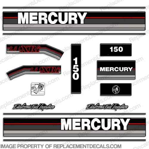 Mercury 1993 150HP XRi Outboard Decals INCR10Aug2021