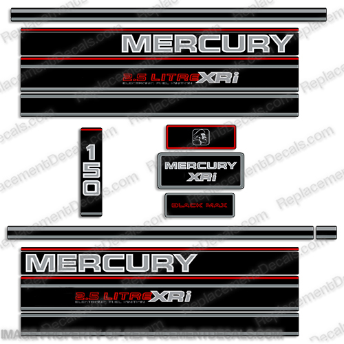 Mercury 150hp BlackMax Decal Kit - 1995 INCR10Aug2021