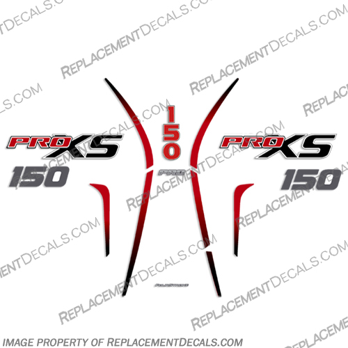 Mercury 150 PROXS New 2018 and up - Partial Kit mercury, 150, proxs, pro, xs, new, 2018, 2019, 2020, 2021, 2022, red, black, outboard, decals, stickers, engine, boat, Partial,