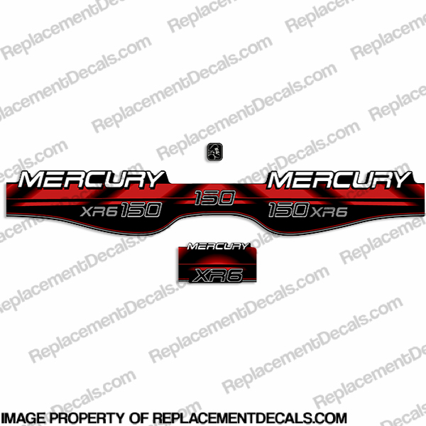 Mercury 150hp XR6 Decals - 1994 - 1998 (Red) INCR10Aug2021