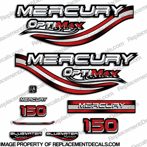 Mercury 150hp Optimax Decals - 1999 (Red) INCR10Aug2021