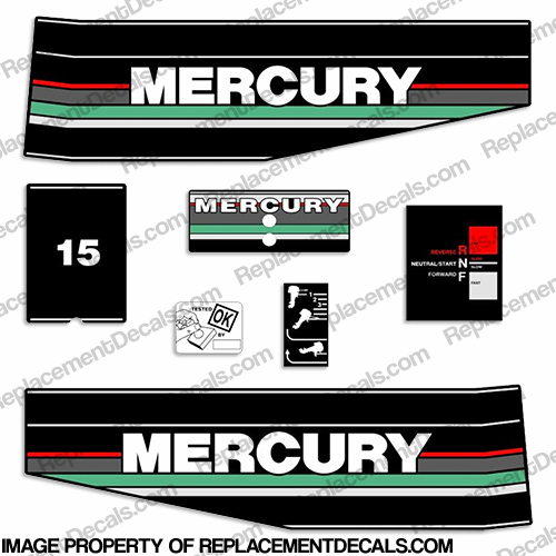 Mercury 1992 15HP Outboard Engine Decals INCR10Aug2021