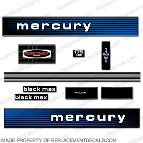 Mercury 1978 175HP Outboard Engine Decals INCR10Aug2021