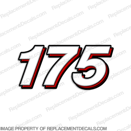 Mercury 175 Decal - Red/White INCR10Aug2021