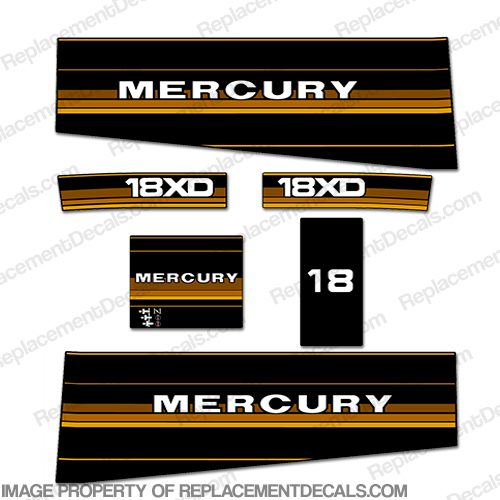 Mercury 1984-1985 18hp Outboard Decals INCR10Aug2021