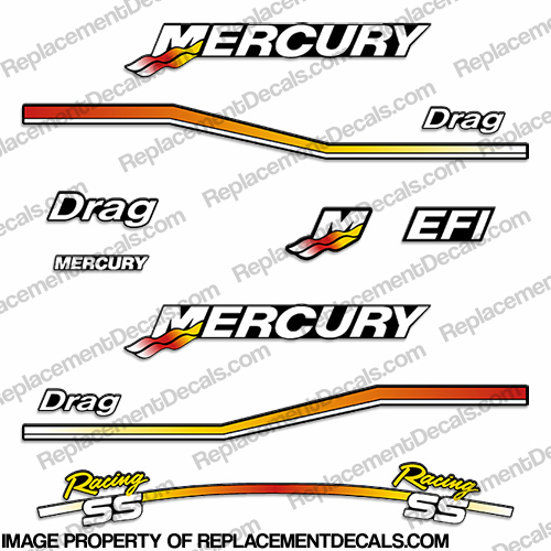Mercury 2.5L - 3.0L Drag Racing Decal Kit INCR10Aug2021