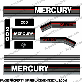 Mercury 1993 200HP Outboard Decals INCR10Aug2021