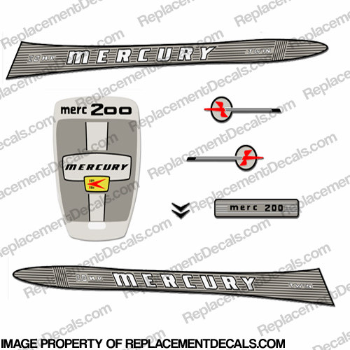 Mercury 1963 20HP Outboard Engine Decals INCR10Aug2021