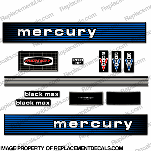 Mercury 1978 200HP Outboard Engine Decals INCR10Aug2021