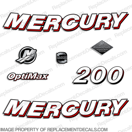 Mercury 200hp Optimax Decals - 2006 INCR10Aug2021