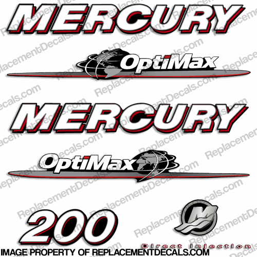 Mercury 200hp Optimax Decal Kit 2007 - 2012 INCR10Aug2021