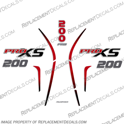 Mercury 200 PROXS New 2018 and up - Partial Kit mercury, 250, proxs, pro, xs, new, 2018, 2019, 2020, 2021, 2022, red, black, outboard, decals, stickers, engine, boat, 200, 200hp, 250hp, 225, 225hp, Partial,