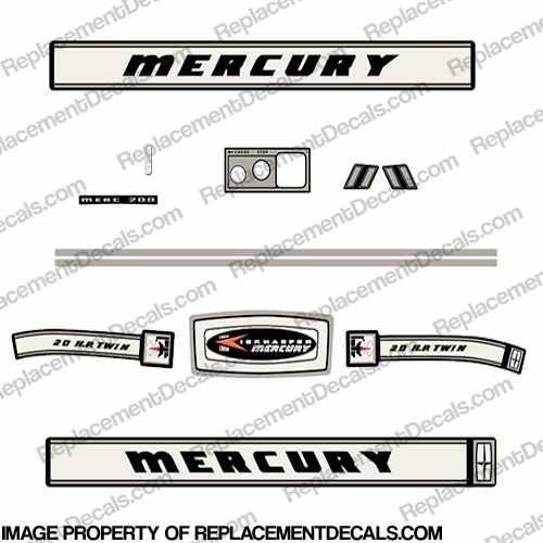 Mercury 1966 20HP Outboard Engine Decals INCR10Aug2021