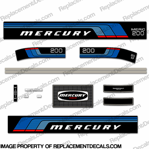 Mercury 1976 - 1977 20HP Outboard Decals INCR10Aug2021