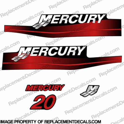 Mercury 20hp Decal Kit 2-Stroke 1999-2006 (Red) INCR10Aug2021