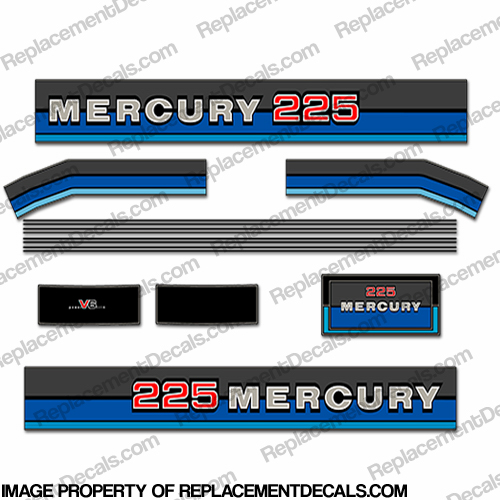 Mercury 1980 225HP Outboard Engine Decals INCR10Aug2021