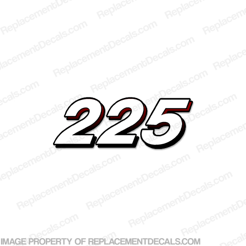 Mercury 225 Decal (2005 Style) - White/Red INCR10Aug2021