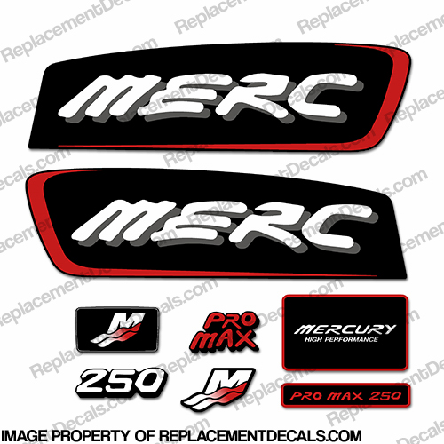 Mercury 250hp Pro Max Decal Kit pro. max, pro max, pro-max, promax, INCR10Aug2021