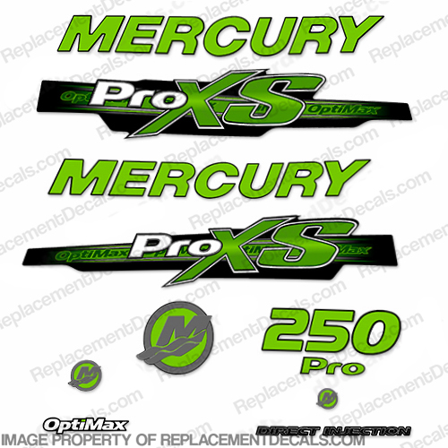 Mercury 250hp ProXS 2013+ Style Decals - Green pro xs, optimax proxs, optimax pro xs, optimax pro-xs, pro-xs, 250 hp, INCR10Aug2021