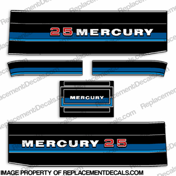 Mercury 1983 25HP Outboard Engine Decals INCR10Aug2021