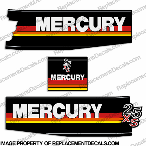 Mercury 1982 25HP (25XS) Racing Outboard Decals INCR10Aug2021
