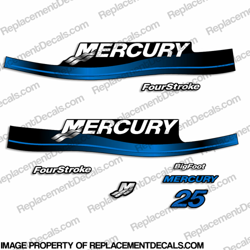 Mercury 9.9hp Fourstroke Outboard Decal Kit Blue or Red 4-Stroke 1999-2006 