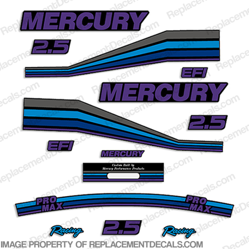 Mercury 2.5L ProMax Racing Partial Decals - Purple/Blue/Grey pro. max, pro max, pro-max, INCR10Aug2021