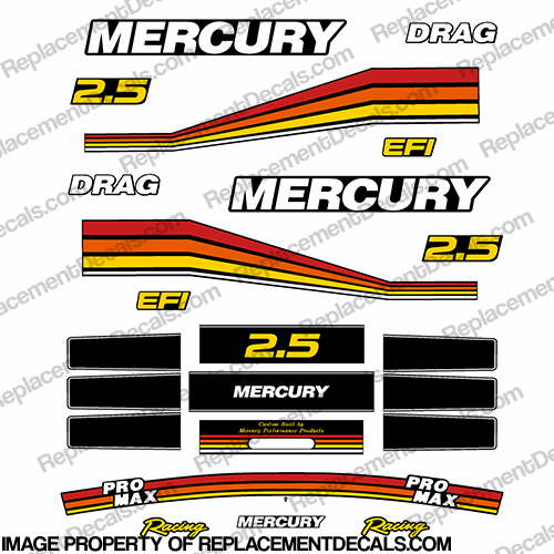 Mercury 260hp 2.5L Racing Pro Max Decals pro. max, pro max, pro-max, promax, INCR10Aug2021