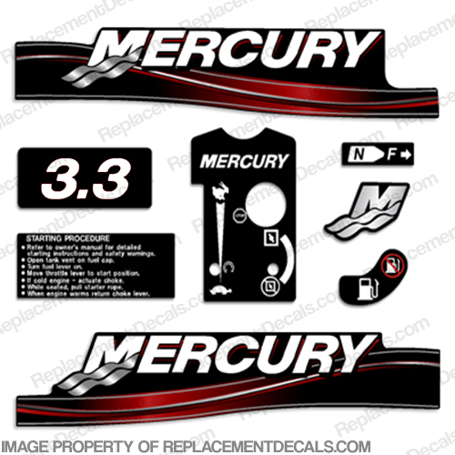 Mercury 3.3hp Decals - 2005 + INCR10Aug2021